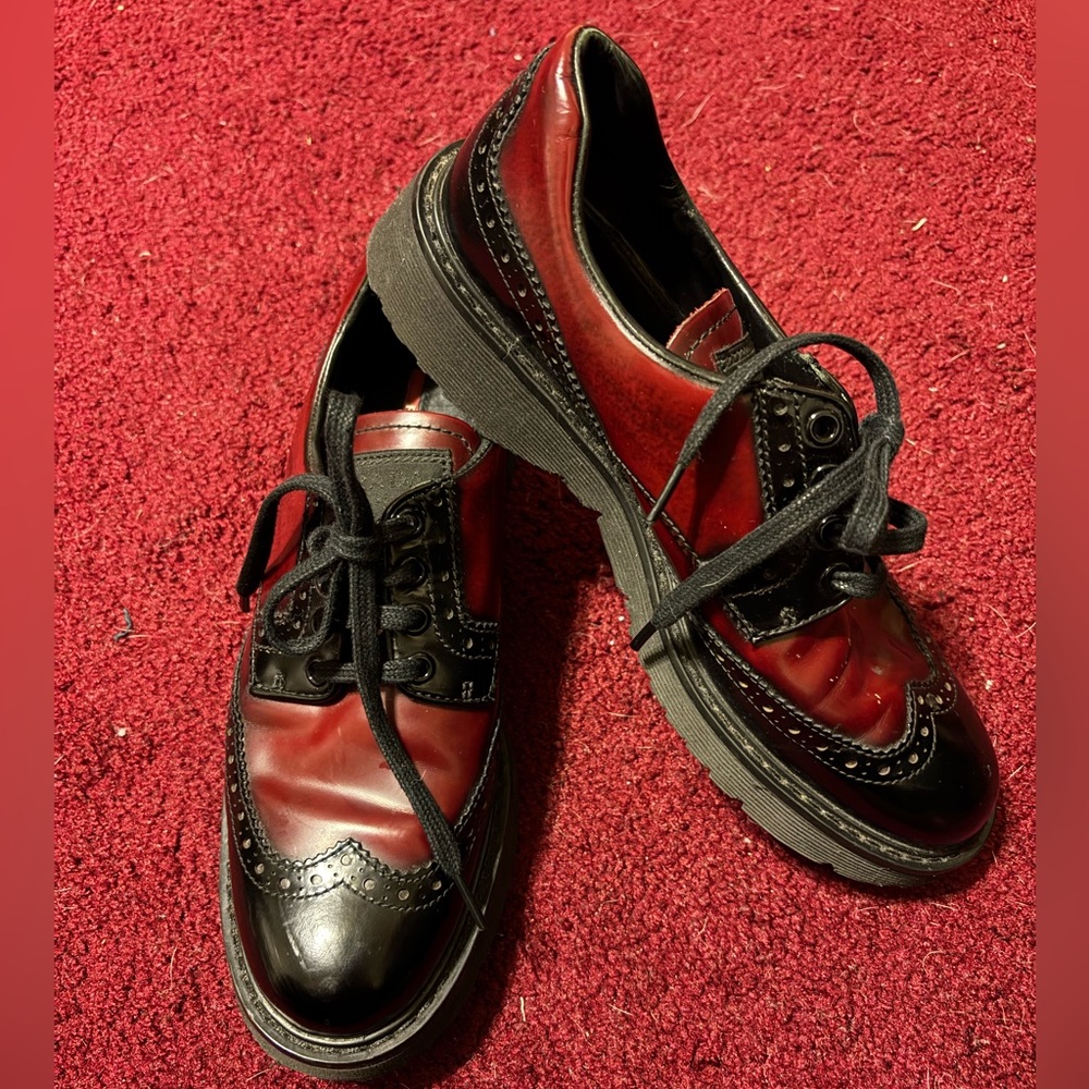 PRADA MENS SZ 37 TWO TONE LOAFERS SHOES GUC LEATHER